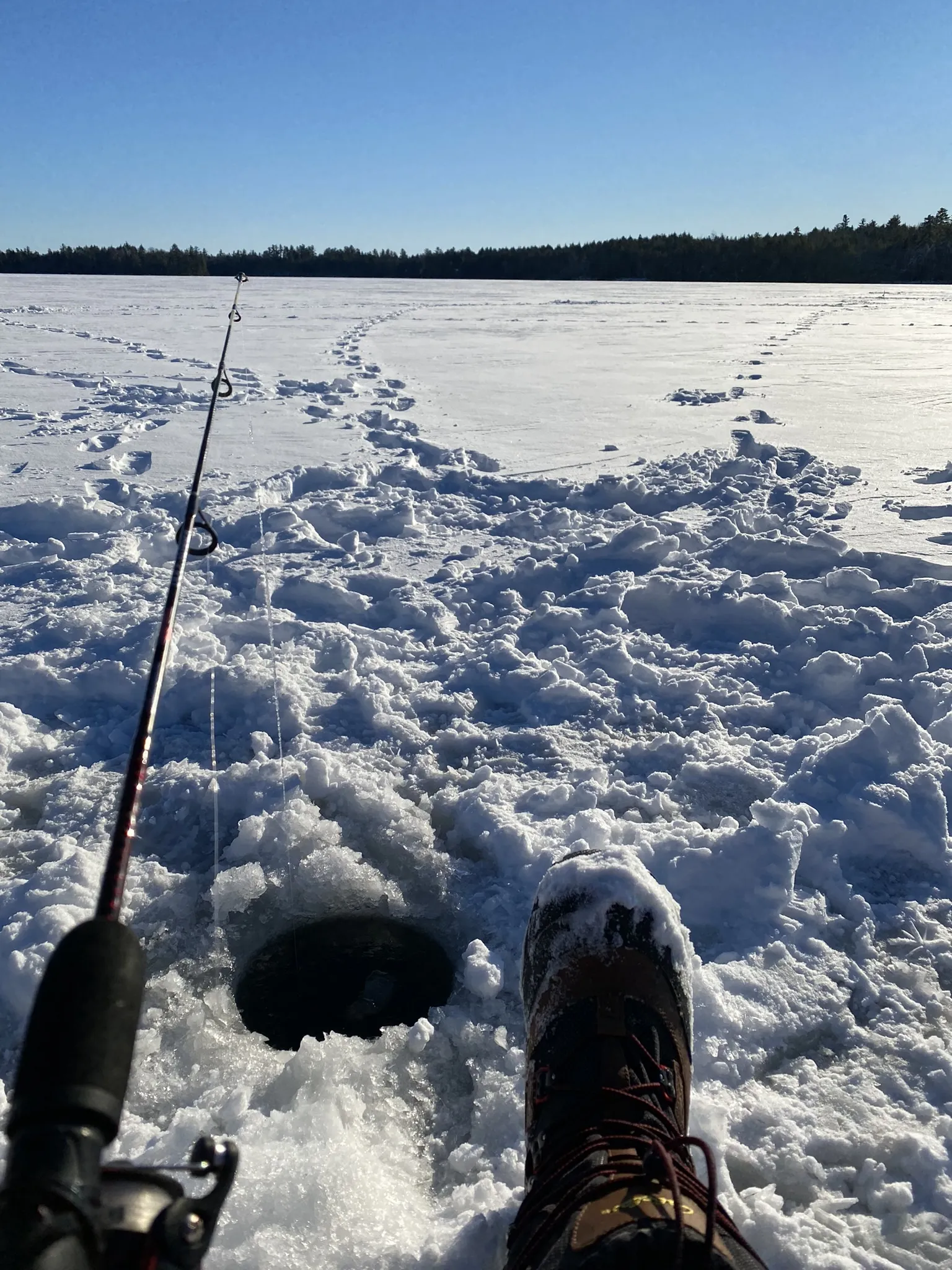 Guided ice fishing trip