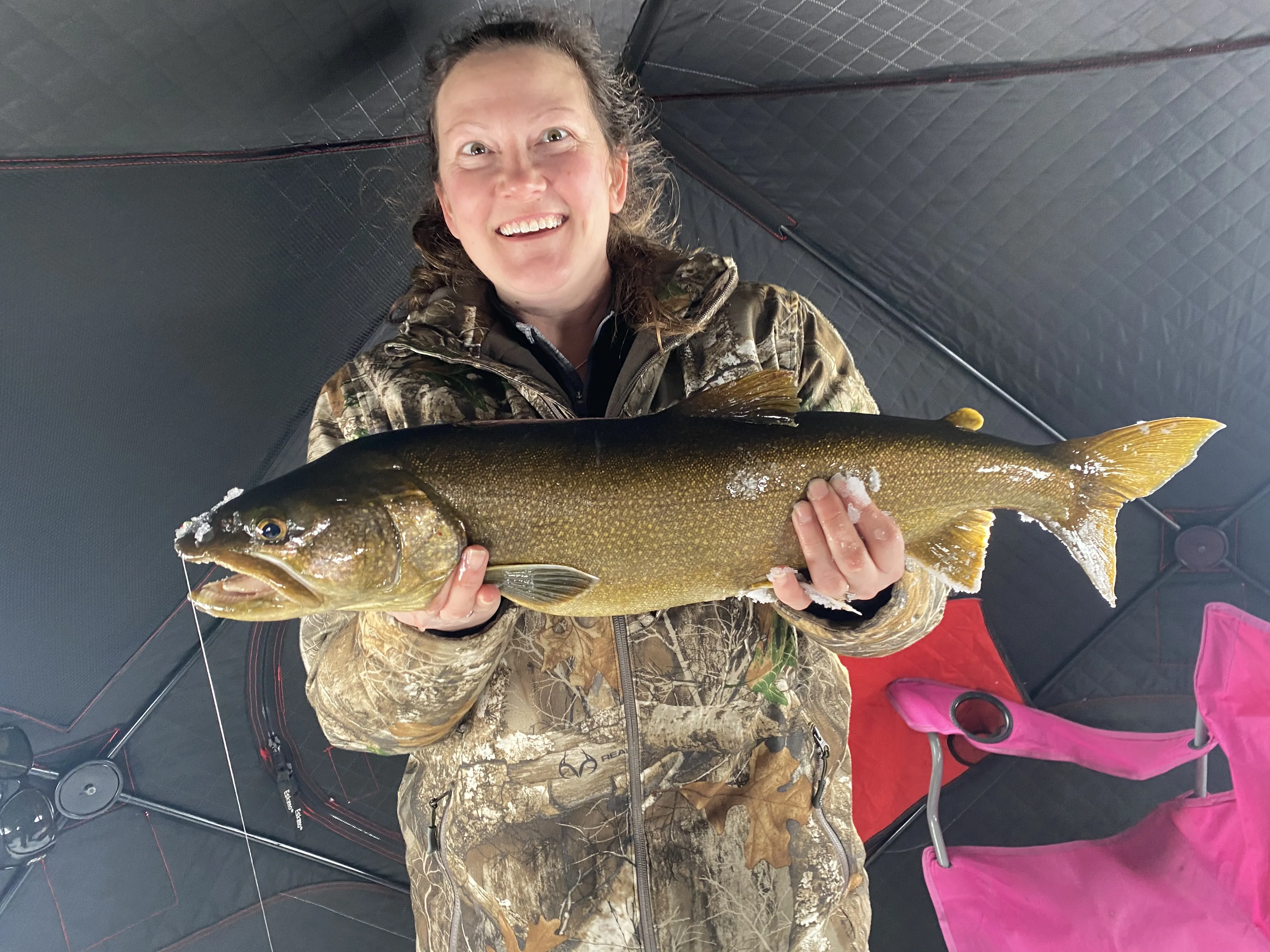 Guided ice fishing trip